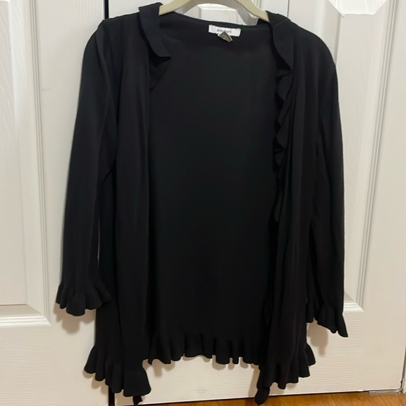 Dress Barn ruffle open front cardigan - Picture 1 of 6